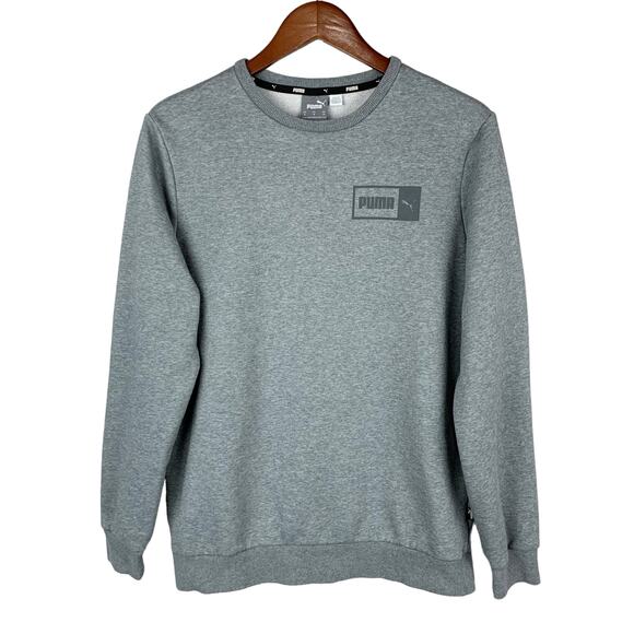 Puma Sweatshirt Side By Side Crewneck Grey Long Sleeve Men’s M - Picture 1 of 8
